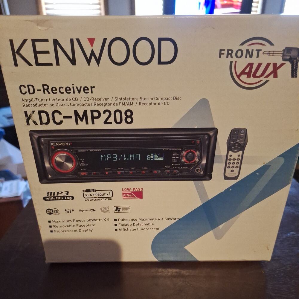 Kenwood KDC-MP 208 CD in dash Radio Stereo Removable Face Plate and remote